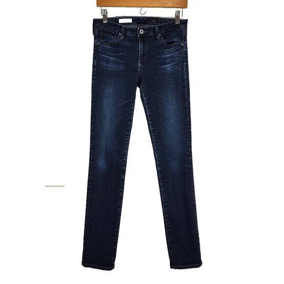 Ag Adriano‎ Goldschmied The Stevie Slim Straight Jean Womens 27 Blue Stretch - Picture 1 of 9